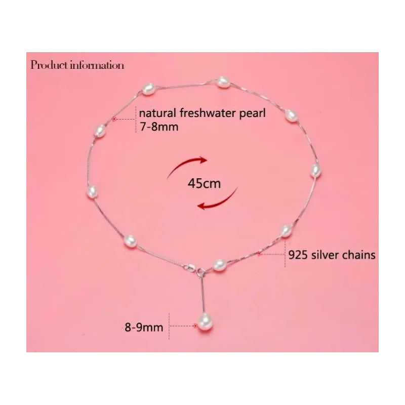 Fino Collar Perla Auténtica Aaa Y Plata, Aretes Regalo Novia Blanco