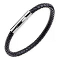 Pulsera Hombre Piel Y Acero Inoxidable Moda Regalo Envío