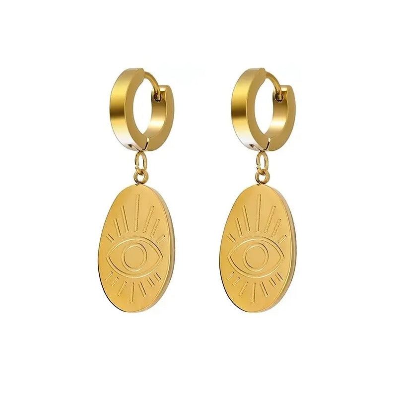 Aretes Chapa Oro 24k, Casual Chic Moda Boho, Regalo Dorado