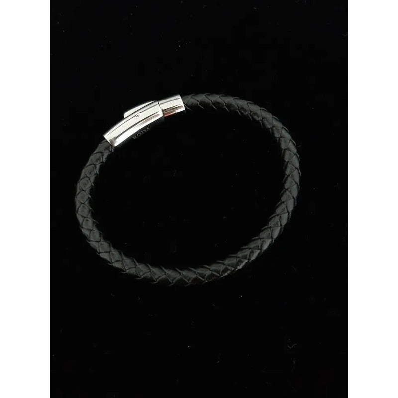 Pulsera Hombre Piel Y Acero Inoxidable Moda Regalo Envío