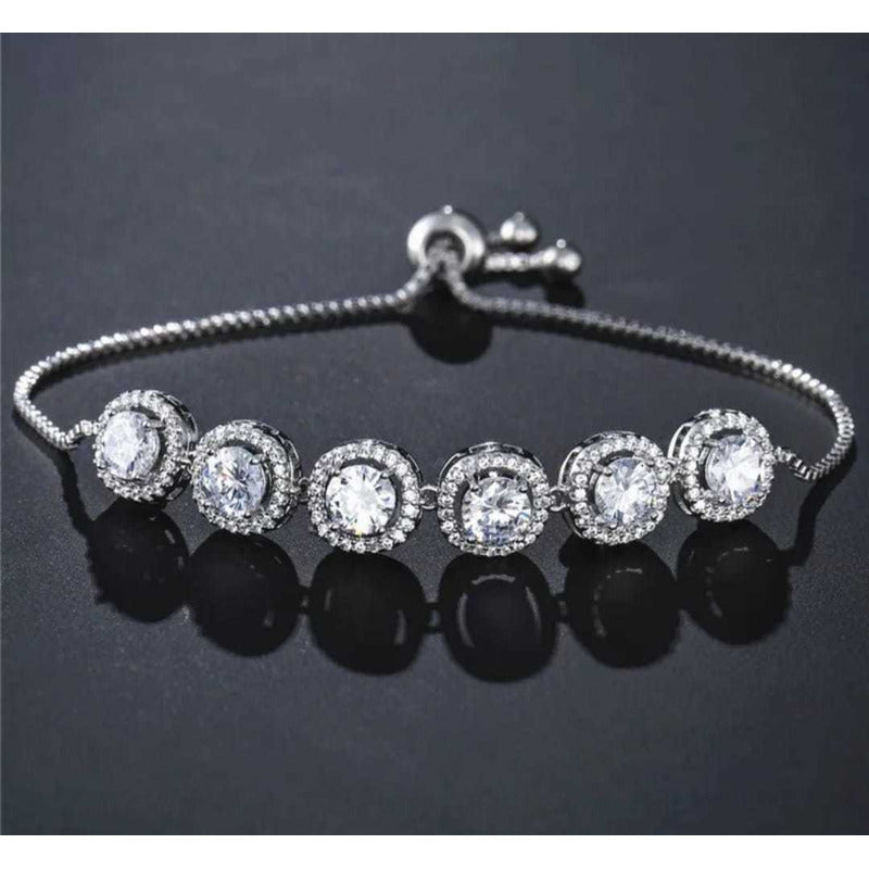 Pulsera Cristal Austriaco Y Oro Laminado 18k 5circles Regalo