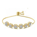 Pulsera Cristal Austriaco Y Oro Laminado 18k 5circles Regalo