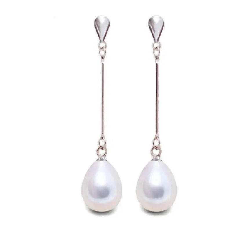 Par Aretes Perlas Naturales Freshwater Plata925 Novia Regalo