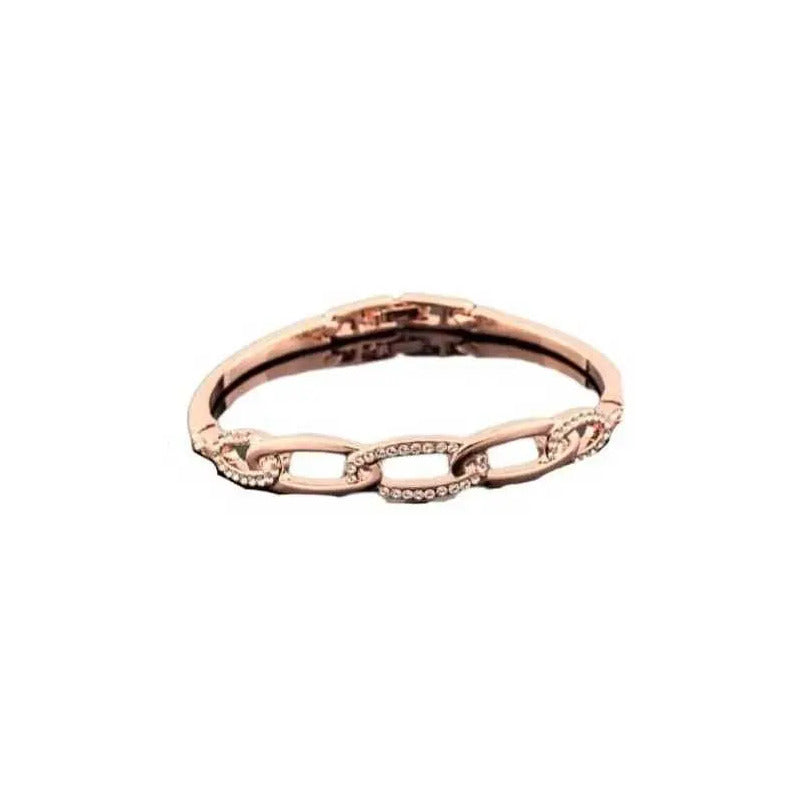 Pulsera Cristal Austriaco Laminado Oro Rosa 18k Regalo 5.5 Cm