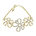 Bella Pulsera Flores Oro Laminado 18k Regalo Envío 0 Cm 18 Cm